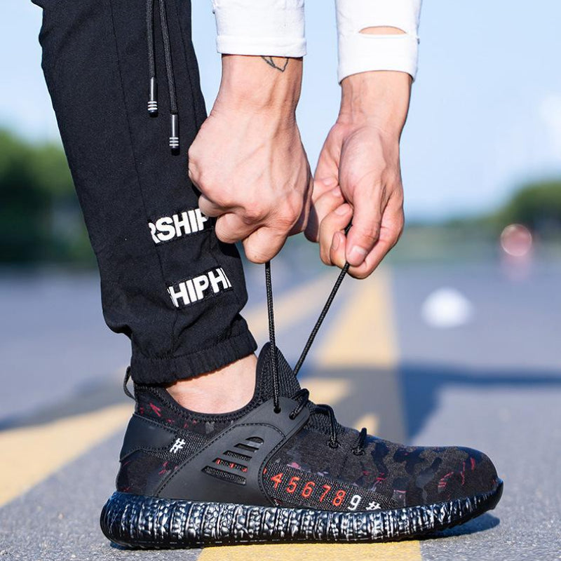 Männer Stahl Kappe Air Sicherheit Stiefel Punktion-Beweis Atmungsaktive Schuhe