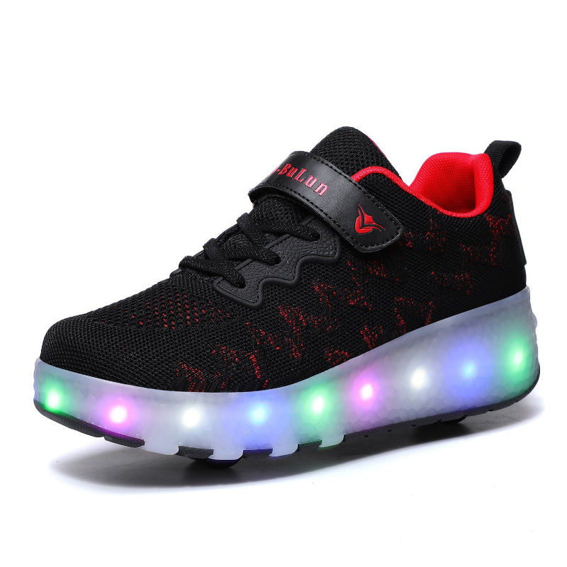 Mädchen Jungen LED Leuchten Schuhe mit Rädern Komfortable Mesh-Oberfläche Rollschuhe für kinder