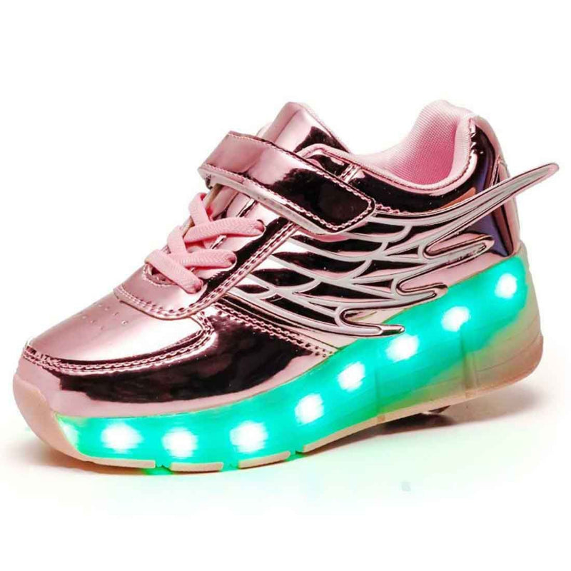 Jungen Mädchen LED Blinklichter Schuhe mit Rollen Skateboard Rollschuhe für Kinder
