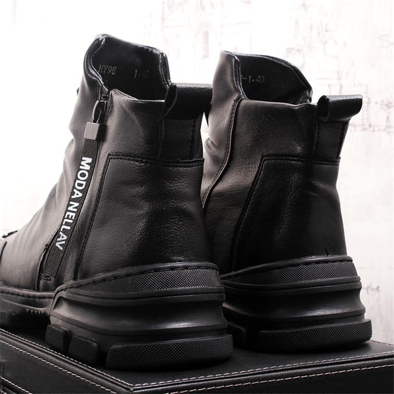 Handgemachte Stiefeletten für Junge Männer Aus Echtem Leder Mode Schnee Stiefel  Männer Designer Schuhe - SIKAINI