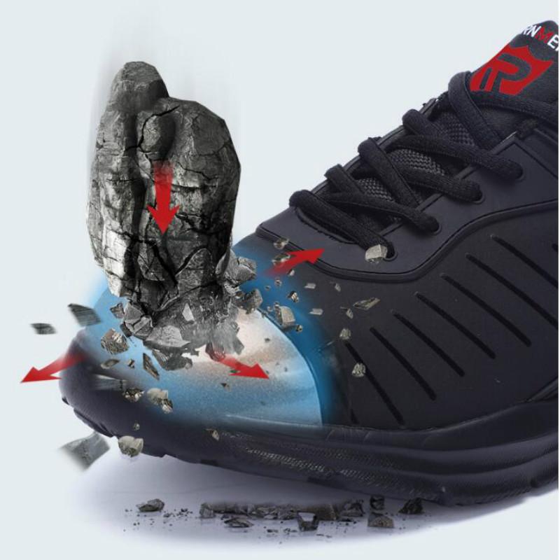 Herren Stahlkappe Sicherheit Arbeitsschuhe für Männer Leichte atmungsaktive Anti-Smashing Anti-Rutsch-Anti-Statik-Schutz-Schuhe - SIKAINI