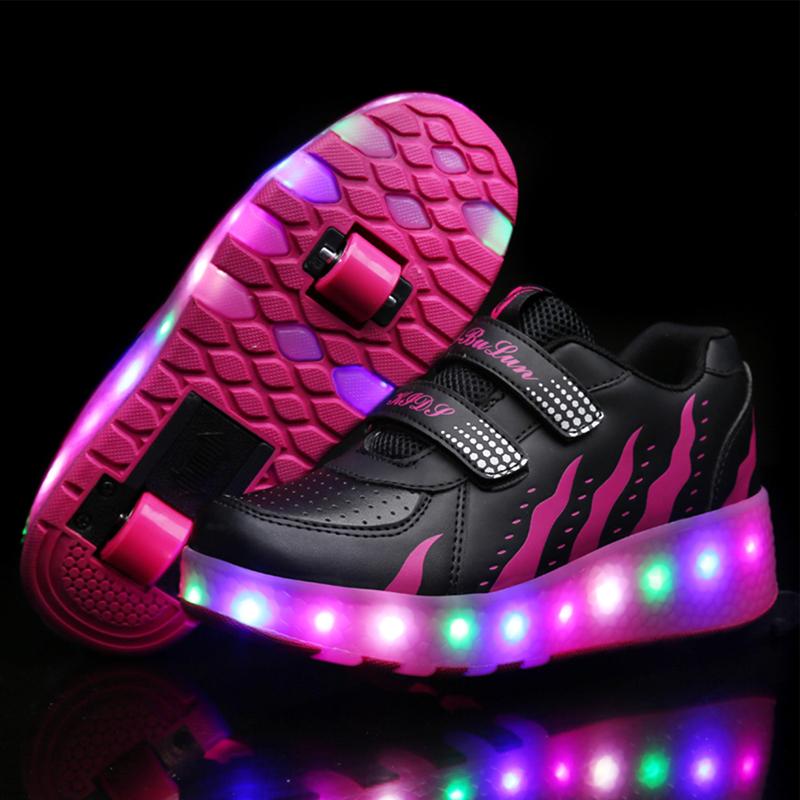 Kinder Schuhe mit Rädern Schuhe Roller Schuhe Jungen Mädchen LED Light Wheel Schuhe Rollschuhe für Kinder Schuhe mit Rollen - SIKAINI