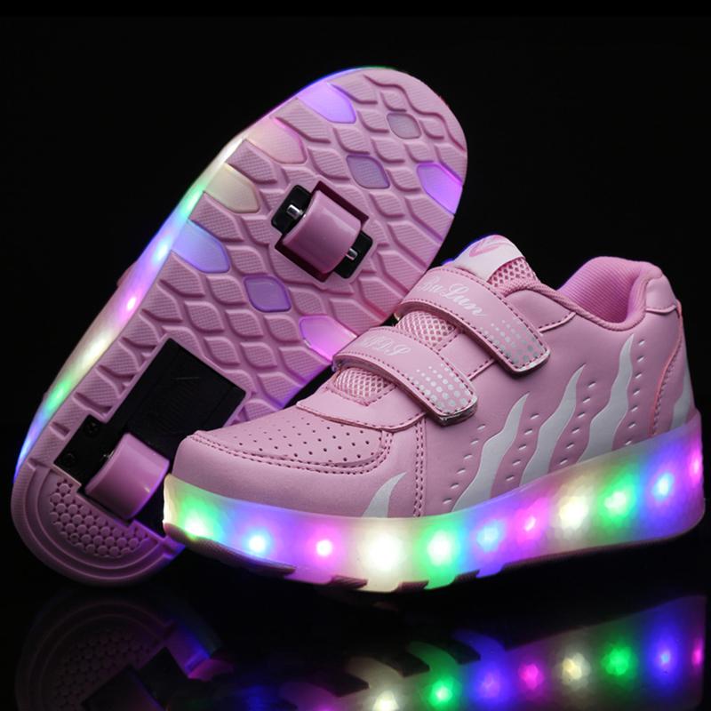 Kinder Schuhe mit Rädern Schuhe Roller Schuhe Jungen Mädchen LED Light Wheel Schuhe Rollschuhe für Kinder Schuhe mit Rollen - SIKAINI
