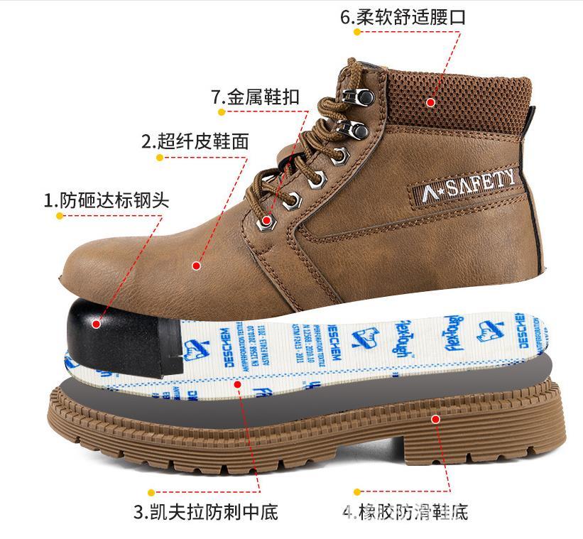Männer Sicherheit Schuhe Stahl Kappe Stiefel Anti-smashing Anti-punktion Licht Atmungsaktive Soft Unterseite Arbeit schuhe Stiefel Unzerstör - SIKAINI
