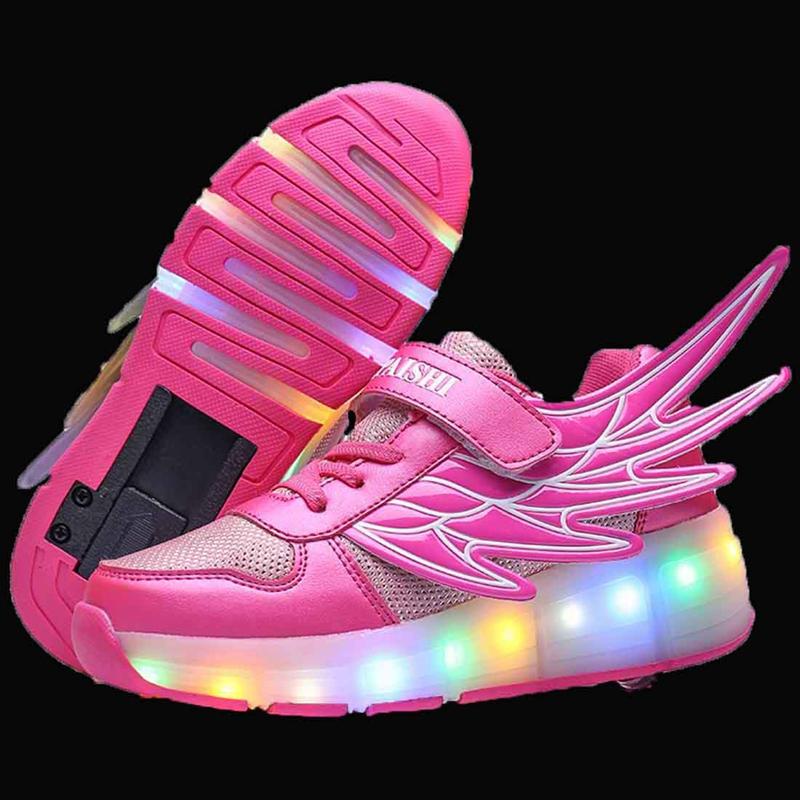 Rollschuhe für Kinder Roller Skates Schuhe Jungen Mädchen LED Light Wheel Schuhe Roller Sneakers Schuhe mit Rollen - SIKAINI