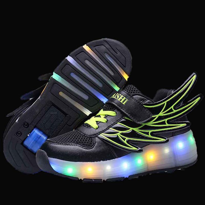 Rollschuhe für Kinder Roller Skates Schuhe Jungen Mädchen LED Light Wheel Schuhe Roller Sneakers Schuhe mit Rollen - SIKAINI