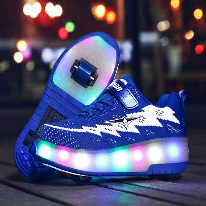 Schuhe mit Rollen Leuchten Sie Roller Schuhe auf Rädern LED Rollschuhe für Kinder Skates Schuhe Retractable Wheels - SIKAINI
