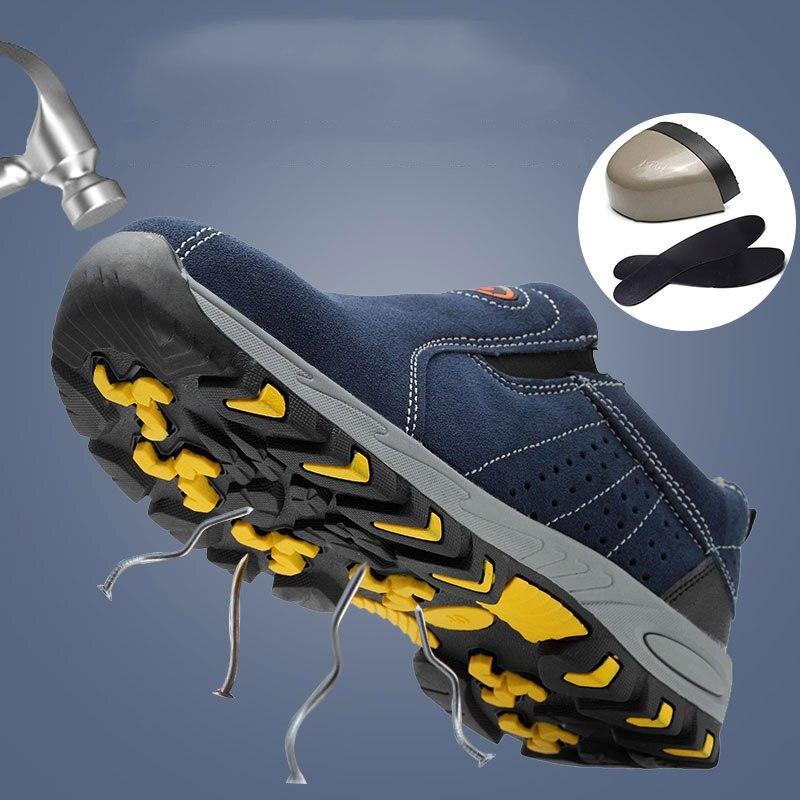 Stahl Kappe Sicherheit Arbeit Schuhe Atmungsaktives Obermaterial Anti-punktion Zwischensohle Arbeitsschuhe - SIKAINI