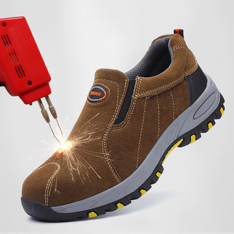 Stahl Kappe Sicherheit Arbeit Schuhe Atmungsaktives Obermaterial Anti-punktion Zwischensohle Arbeitsschuhe - SIKAINI